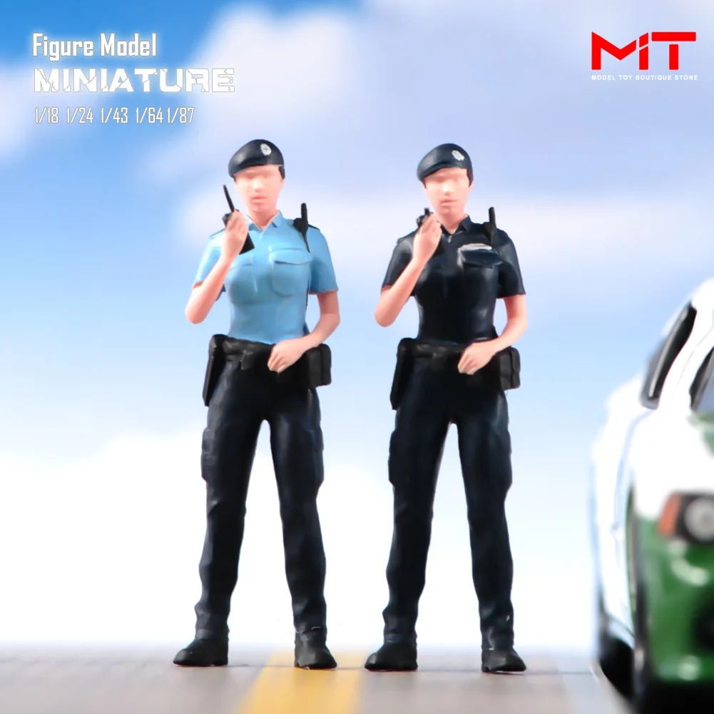 Miniature Figure 1/87 1/64 1/43 1/24 1/18 Hong Kong Female Police Officer Mini Doll Diorama Figurine Model Scene Prop Decor