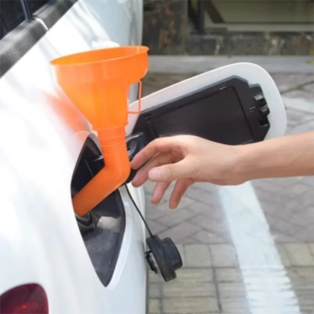 Useful Plastic Refueling Funnel Long Mouth with Filter Oil Funnel Detachable Extension Pipe Fuel Filling Funnel Engine Refueling