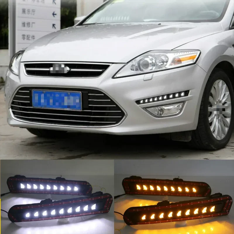 1Set For Ford Mondeo 2011 2012 2013 12V ABS DRL Daytime Running Lights Car LED With Fog Head Lamp Cover Car-Styling