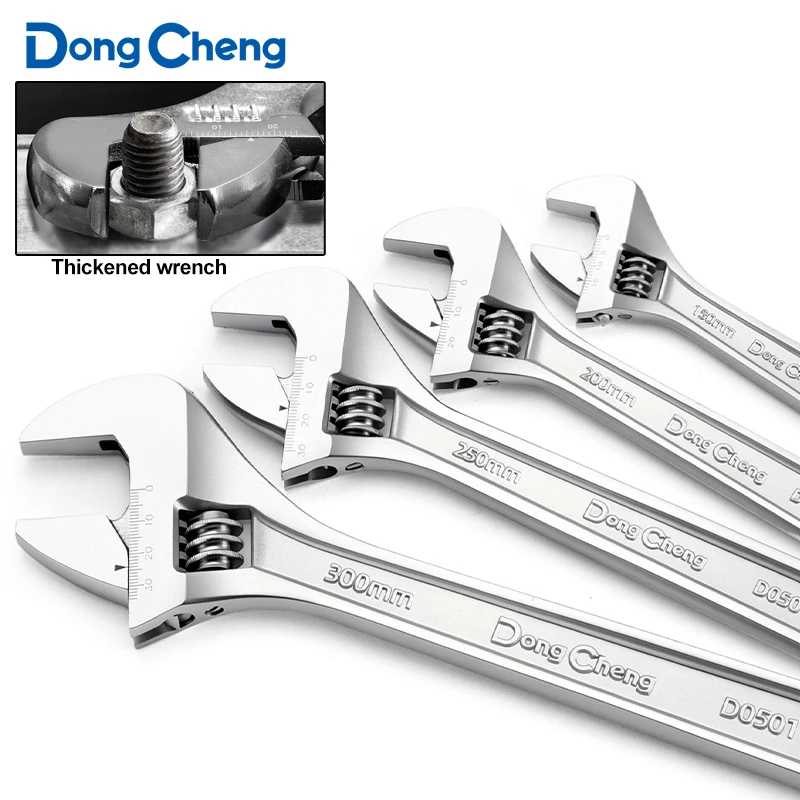 Heavy Duty Adjustable Wrench Large Openin Long Handle Anti-Rust Mechanical Workshop Hand Repair Tools 6/8/10/12/15inch