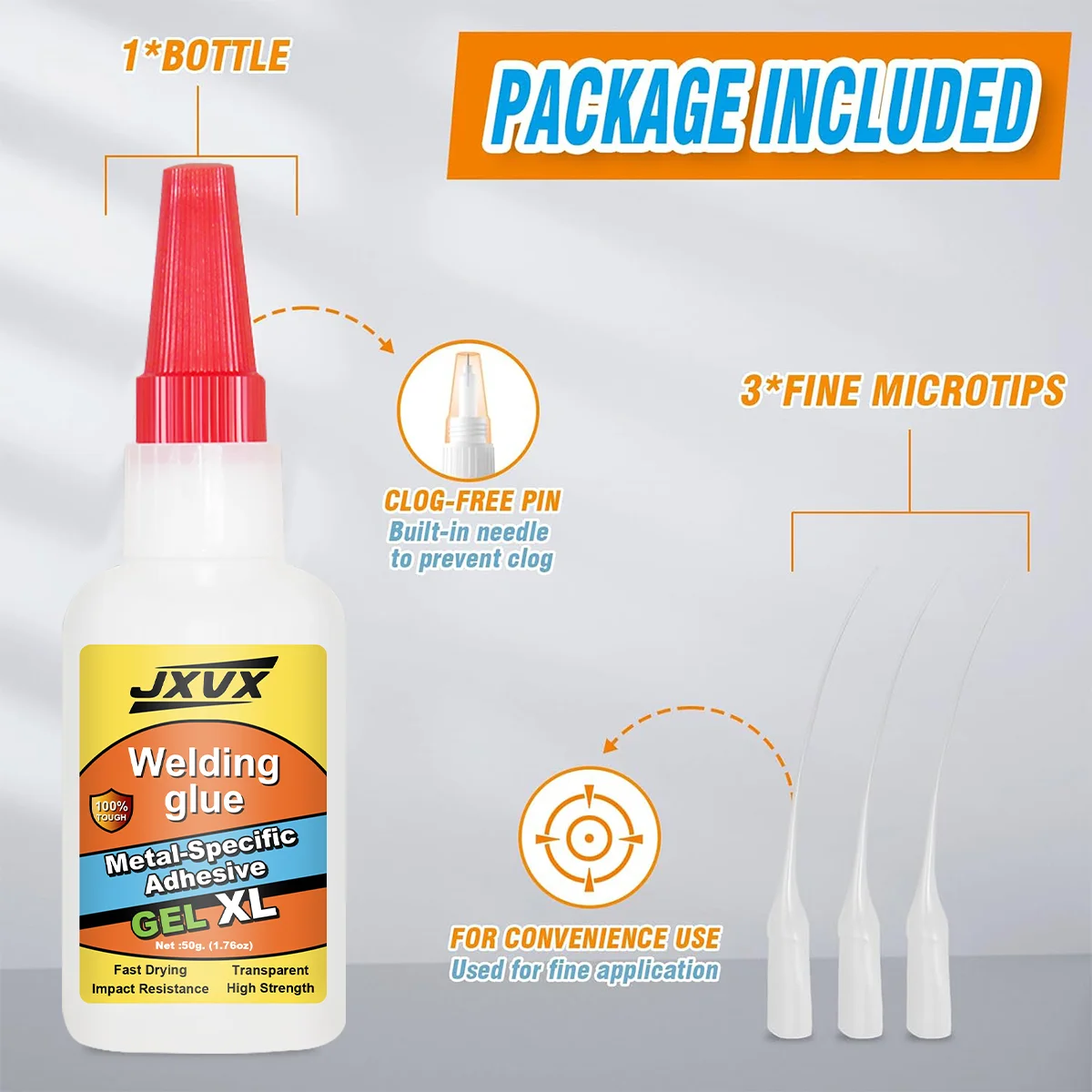 Super Glue All-Purpose Liquid 20g /35g/50g- Adhesivo CA transparente de secado rápido para metal, plástico, madera, cerámica, vidrio y reparaciones de bricolaje, el pegamento más fuerte para metal y plástico, fácil de