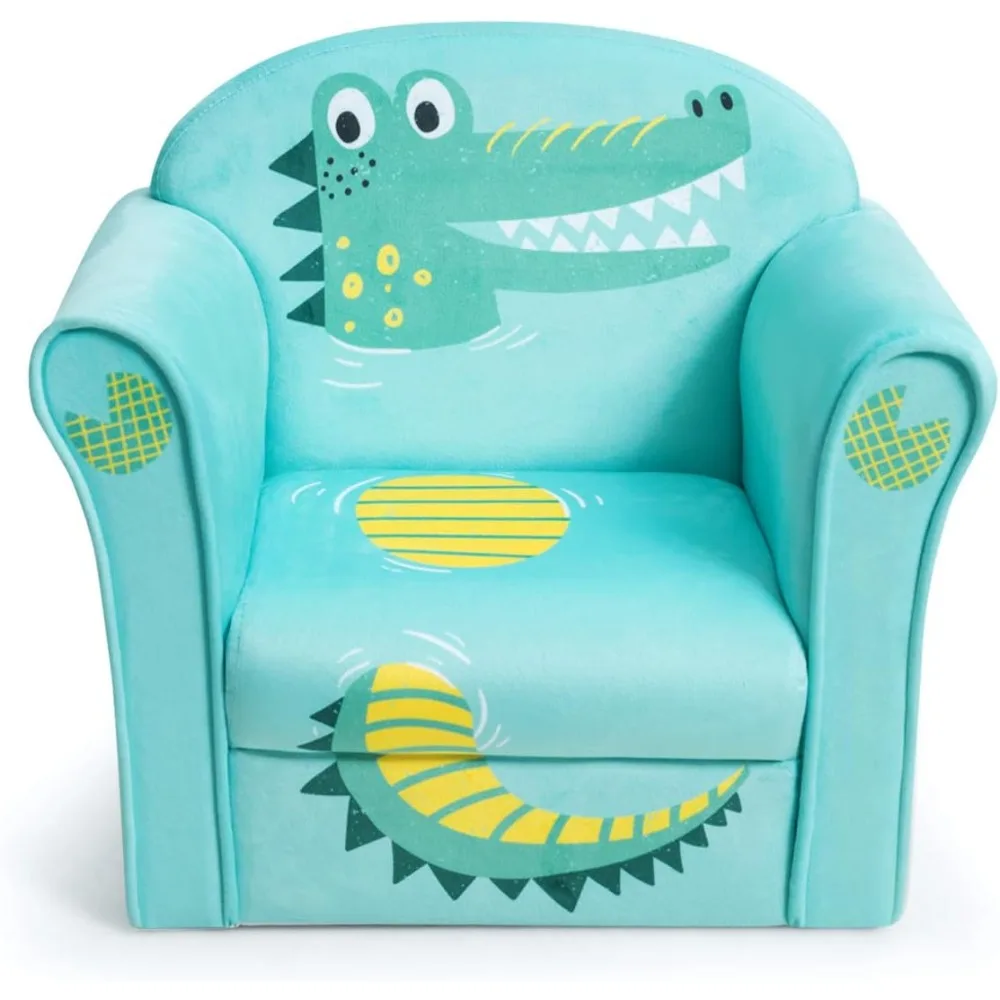 Children's Sofa Armrest Chair with Pattern, Toddler Furniture w/Sturdy Wood Construction, Preschool