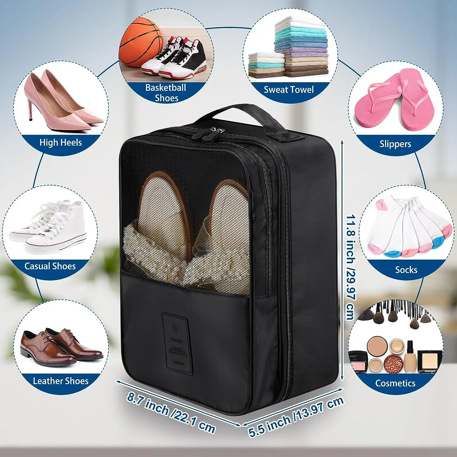 Shoe Bag Bulk Travel Shoe Bags Holds 3 Pair of Shoes for Travel and Daily Use Foldable Storage Shoe Pouches Bags Organizer