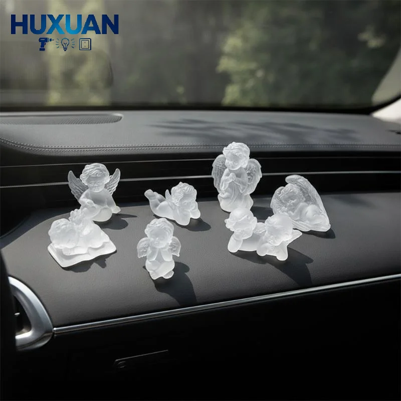 1Pcs Frosted Resin Cherub Angel Figurines Mini Angel Wings Girl Carving, Crystal Home Decor - Unique Handcrafted Gem Crafts