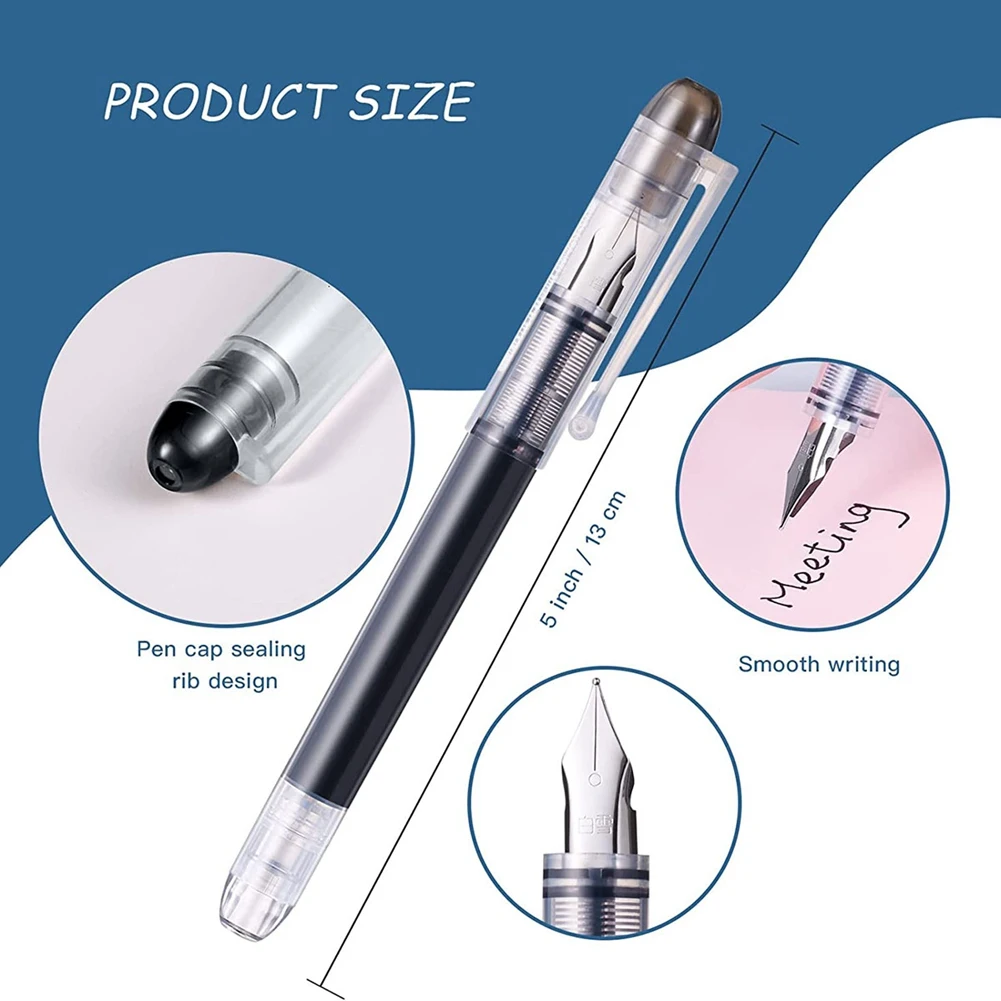 T88C 6 pezzi di penne stilografiche usa e getta multicolori, utilizzate per schizzi, diario, calligrafia, forniture per ufficio per scrittura fluida