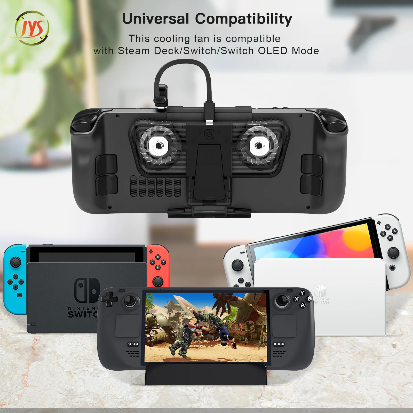 Wentylator z uchwytem podwójny Adapter portu C do przełącznika parowego przełącznik Nintendo przełącznik Nintendo JYS-SD006 hosta OLED