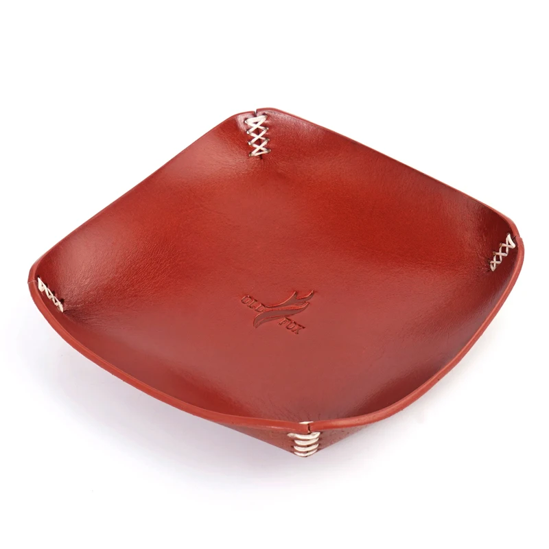 MUXIANG Vegetable Tanned Leather Tobacco Tray Retro Color Full Grain Leather Pipe Smoking Accessory Desktop Herb Organizer Tray