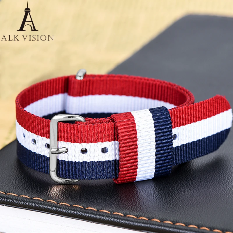 

Canvas Navy nylon band for watch sports watchband strap belt women men watches accessory bracelet wristband DIY parts 20mm
