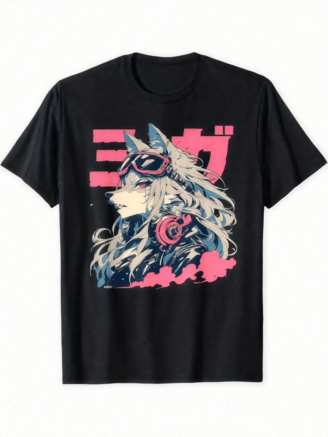 Men'S Gothic Grunge Demon Anime Furry Wolf Graphic Tee Short Sleeve T Shirt for Everyday Use Halloween and Christmas Presents