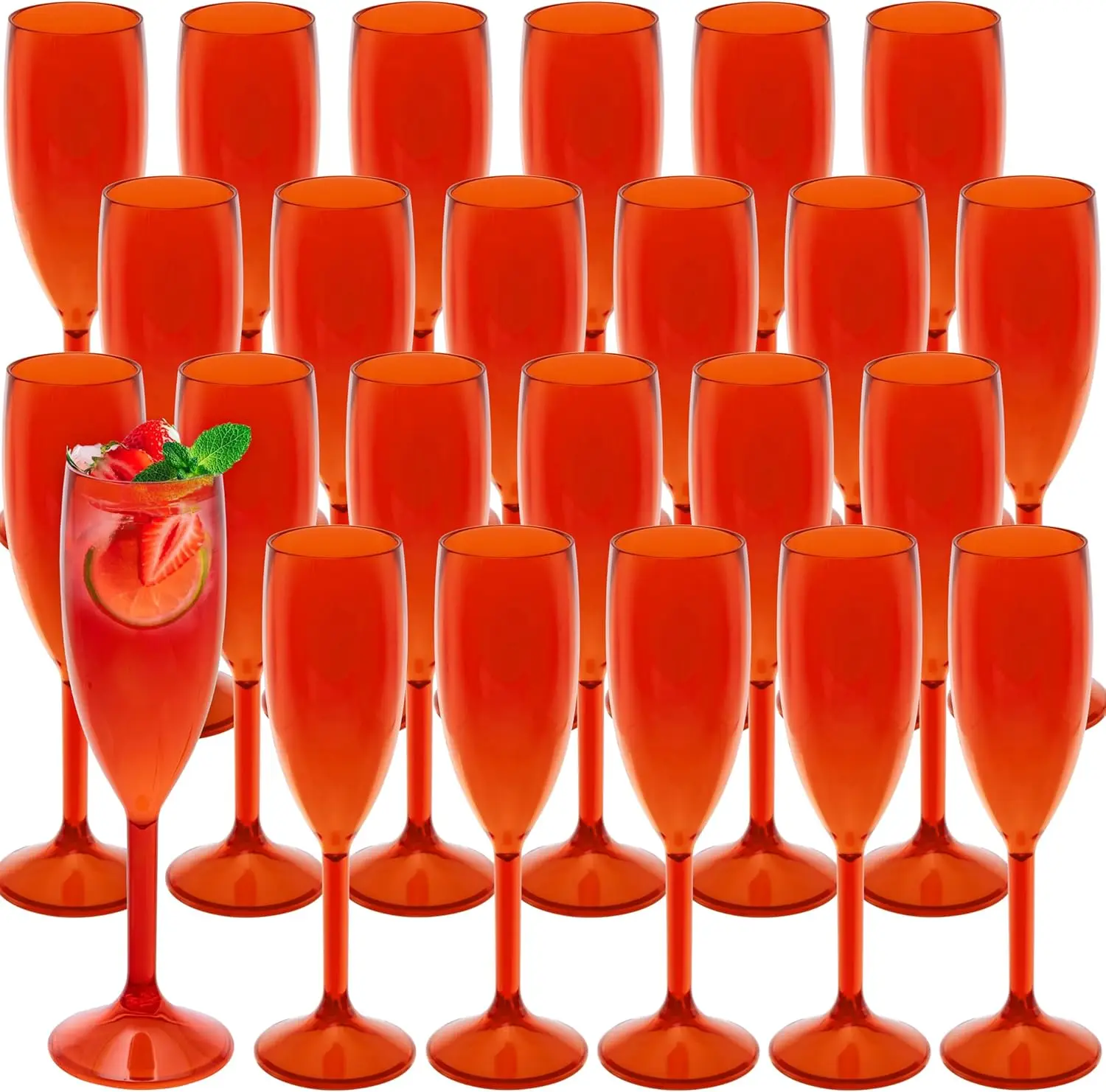 

24 Pcs Champagne Flutes 5.4OZ Plastic Champagne Glasses Wine Glasses Plastic Goblets for Parties Mimosa Bar Glasses Stem