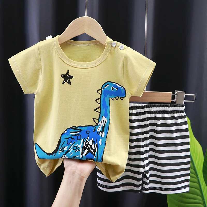 2022 New Summer Infants Clothes Short Sleeve T-shirt+shorts 2-piece For Baby Boys Girls Kids Outfit Children\'s Clothing Sets