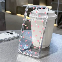 Pink Love Heart Phone Case For iPhone 16 17 Pro Max Case iPhone 15 11 13 12 14 Pro Max 7 8 Plus XR SE Shockproof Soft TPU Cover