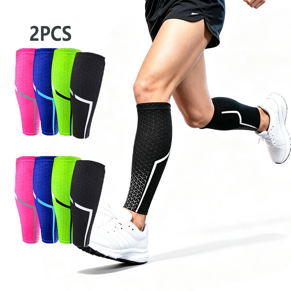 2pcs Basketball Football Running Compression Sleeve Men Women Cycling Calf Knee Pad Breathable Outdoor Fitness Protector Warmer