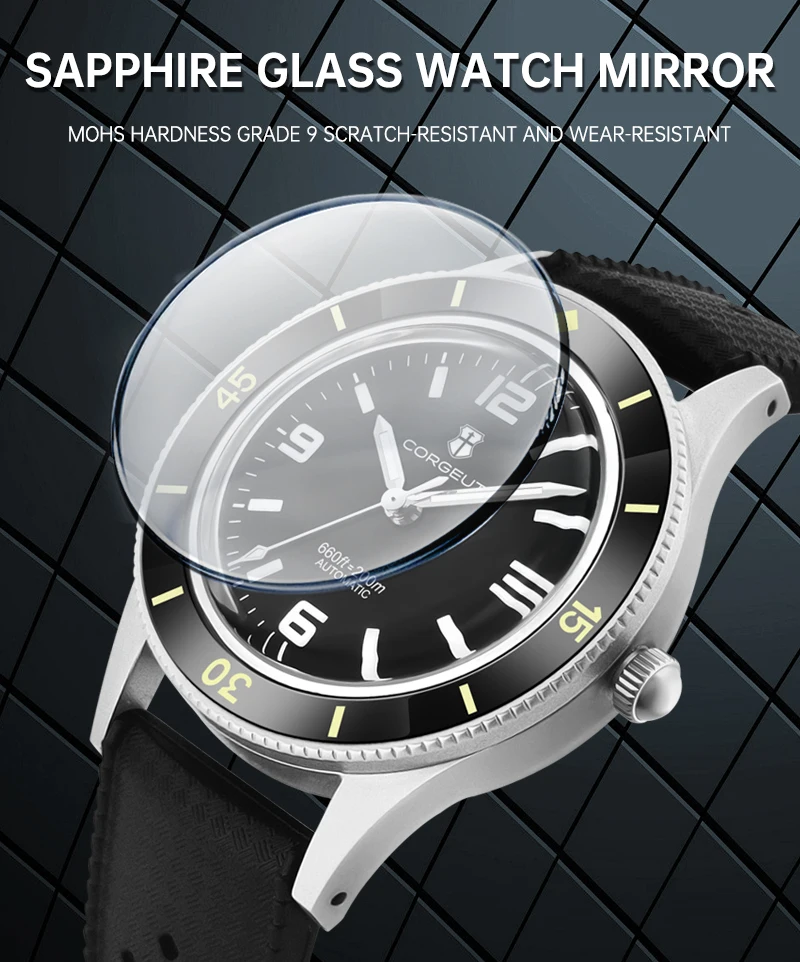 CORGEUT 50-Fathoms Dive Watch WD50F NH35 Automatic Movement 40mm Watch For Man Luminous 200m Waterproof Sapphire Vintage