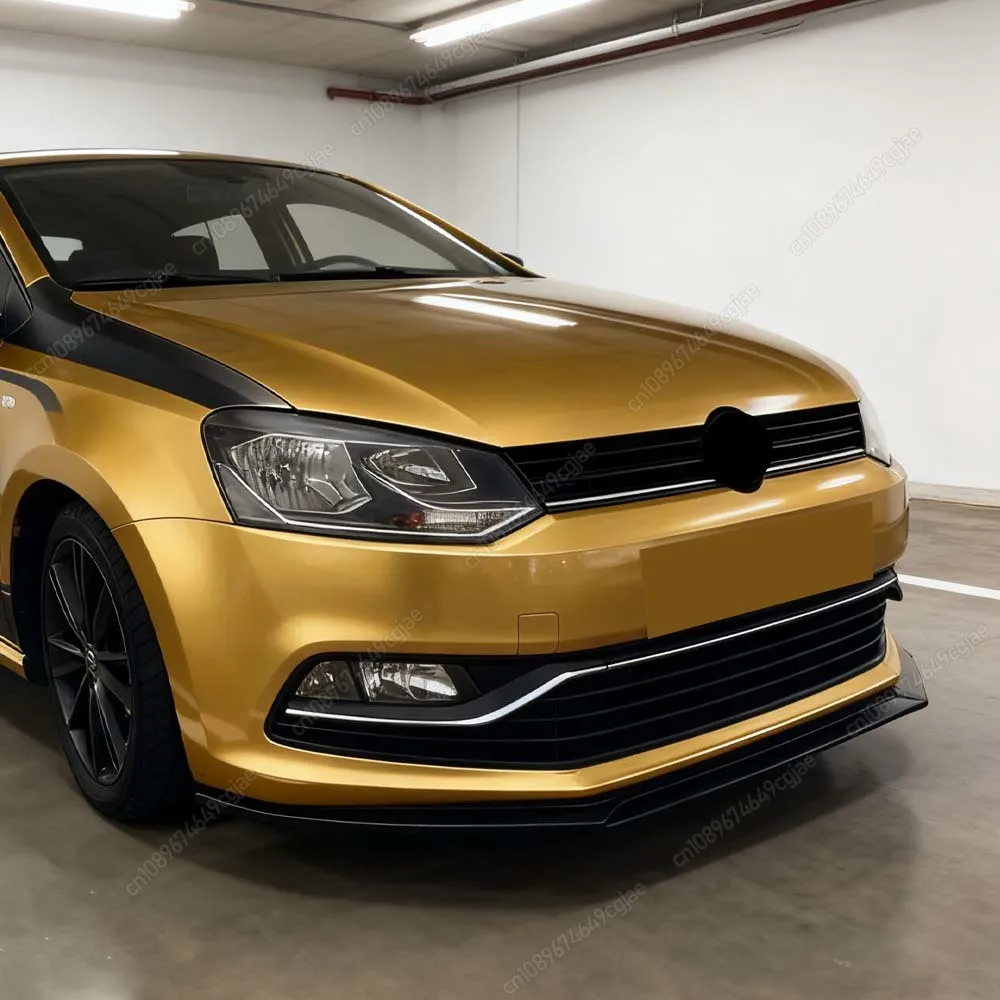 

Для VW Polo MK5 6R 6C TDI TSI 2009–2017 ABS сплиттер для подбородка, модернизированный комплект защиты кузова, 2 шт., автомобильный передний бампер, диффузор для губ, настройка