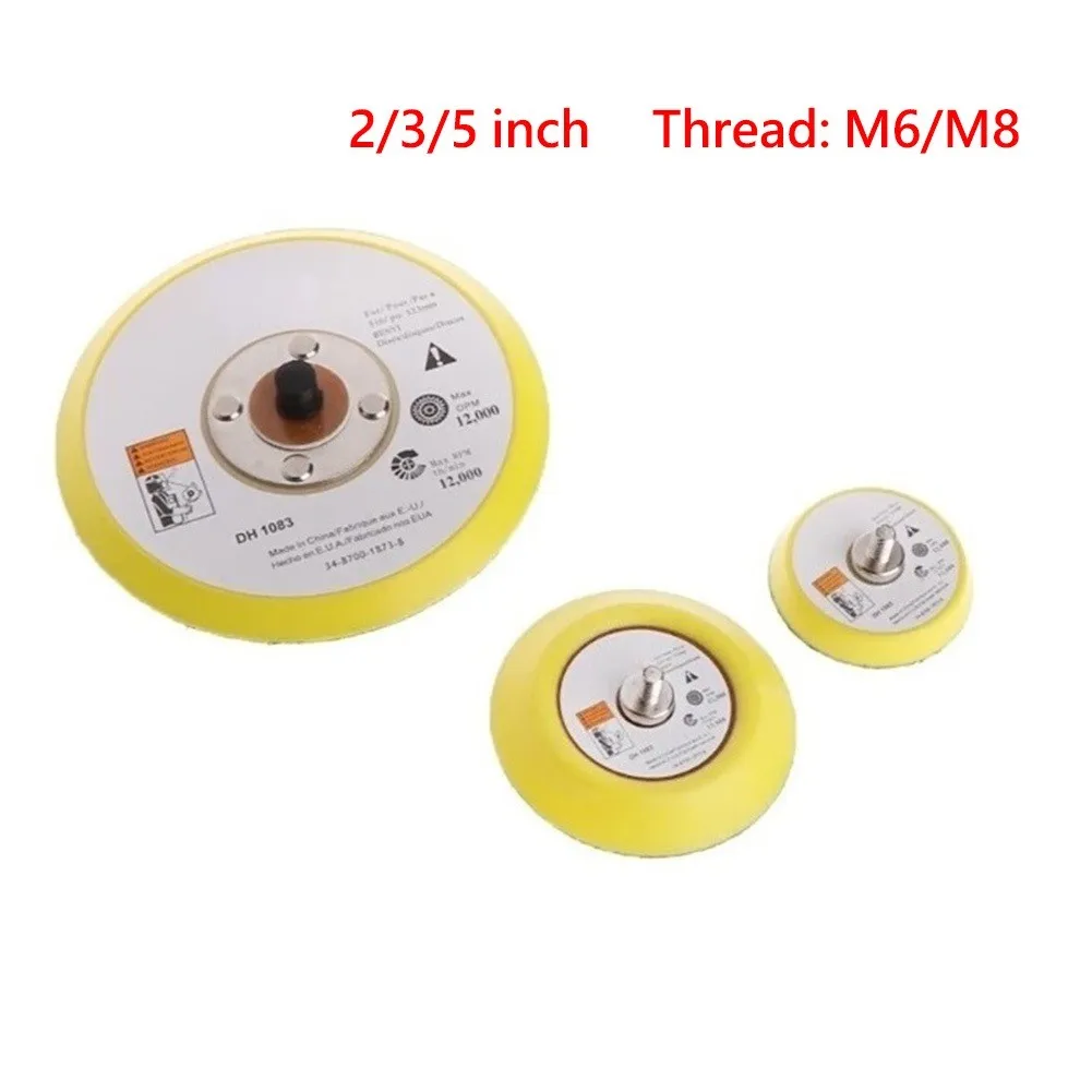 2/3/5 Inch Polishing Sanding Disc M6/M8 Backing Pad Hook /Loop Backer Plate Polishing Pad For Pneumatic Sander