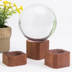 New arrive Wood octagon Crystal Ball Stand Display Rack Sphere Holder Glass Ball Base