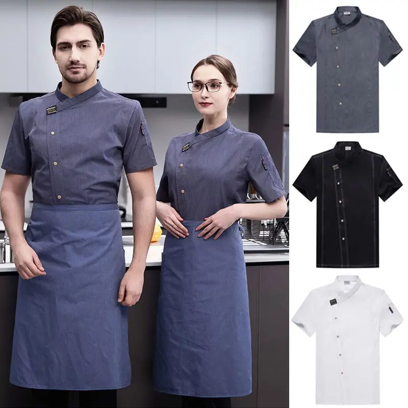 Männer Frauen Unisex Koch Hemden Küche Koch Mantel Koch jacke Hotel Kellner Tops Restaurant Konditorei Café Kostüm Arbeits kleidung