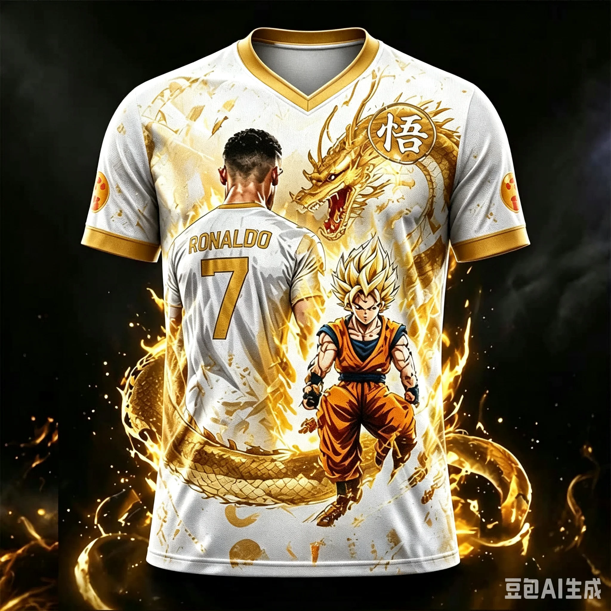 2026/27 New Hot Dragon Ball/Ronaldo Short Sleeved T-shirt Family Large Breathable Quick Drying Football Sports Top Fan Clothing
