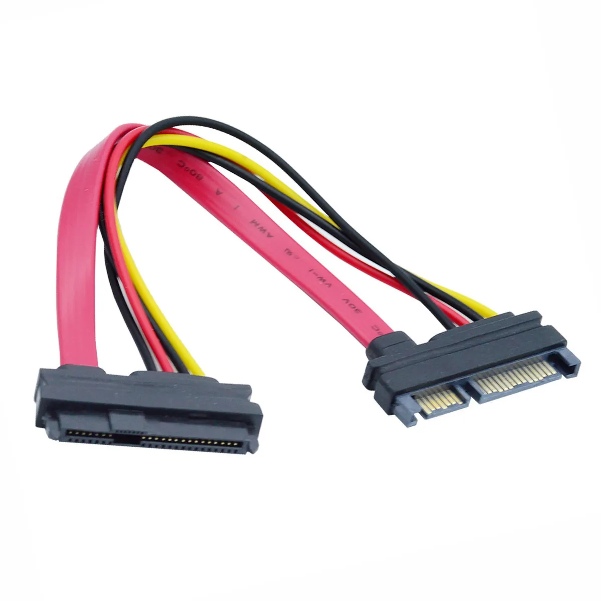 CY SAS to SATA Cable,SFF-8482 SAS 29 Pin to SATA 22Pin Hard Disk Drive Raid Extension Cable with 15Pin SATA Power Port