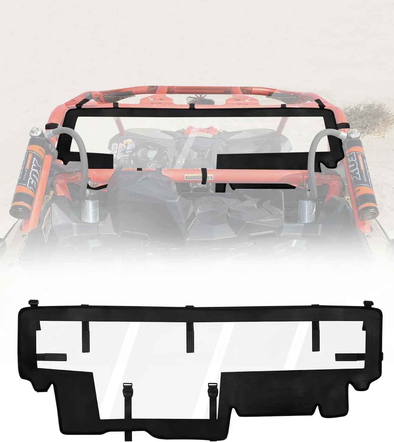 

UTV Soft Rear Windshield for Can Am Maverick X3 - PVC Full Dustproof Rainproof Easy Install, Compatible with Can-Am X3 & X3 Max