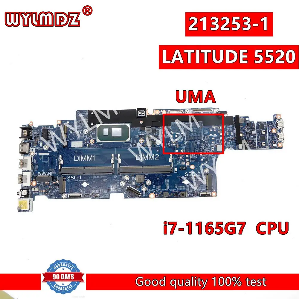 

213253-1 i7-1165G7 CPU Laptop Motherboard For Dell LATITUDE 5520 Notebook Mainboard CN 09PTKC 9PTKC