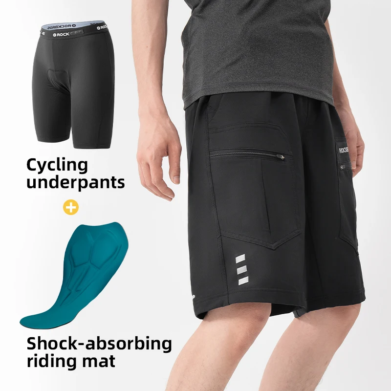 ROCKBROS 4D pantaloncini da uomo da donna 2 In 1 con pantaloncini intimo separabili pantaloncini da bici arrampicata pantaloni da bicicletta da