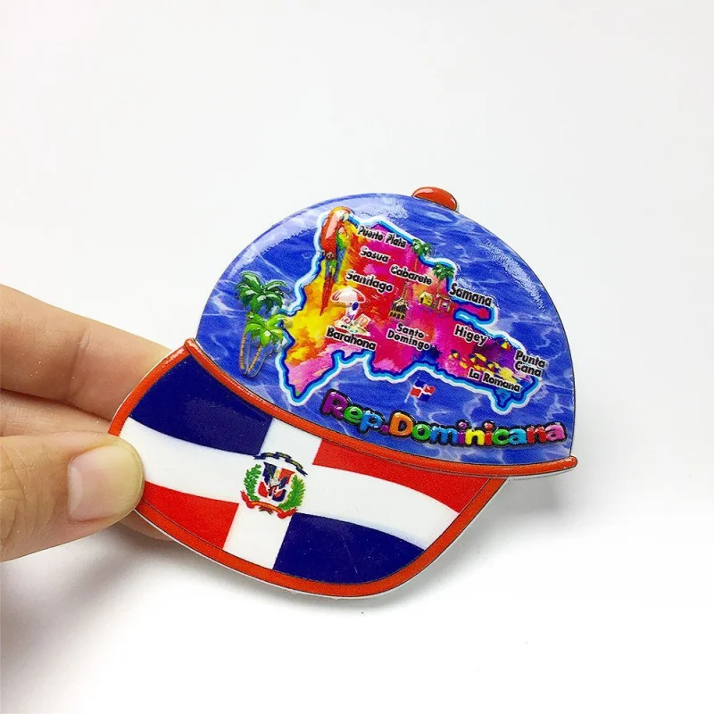 Dominican Hat 3D Fridge Magnet Travel Souvenir Gift Shape 3D Magnetic Kitchen Home Decor