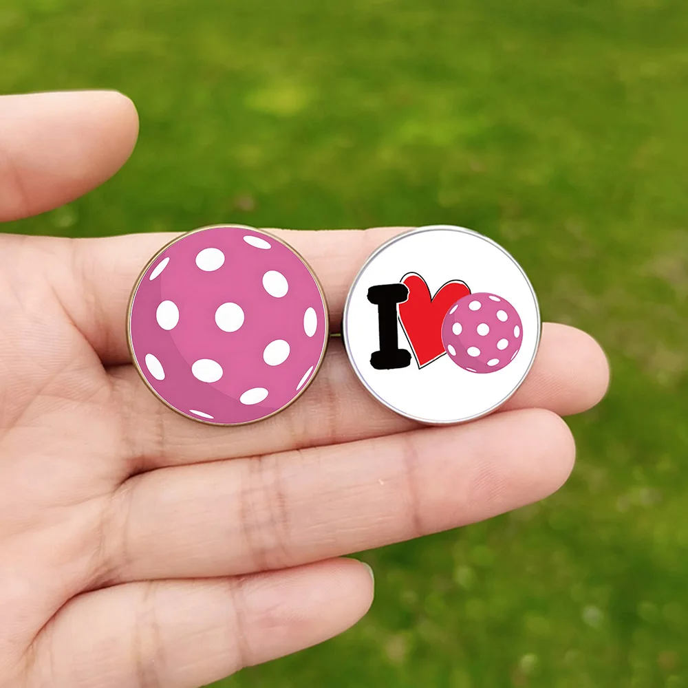 I Love Pickleball Lapel Pins Peace Love Ball Cartoon Pattern Handmade Women's Brooch Friends Birthday Gift