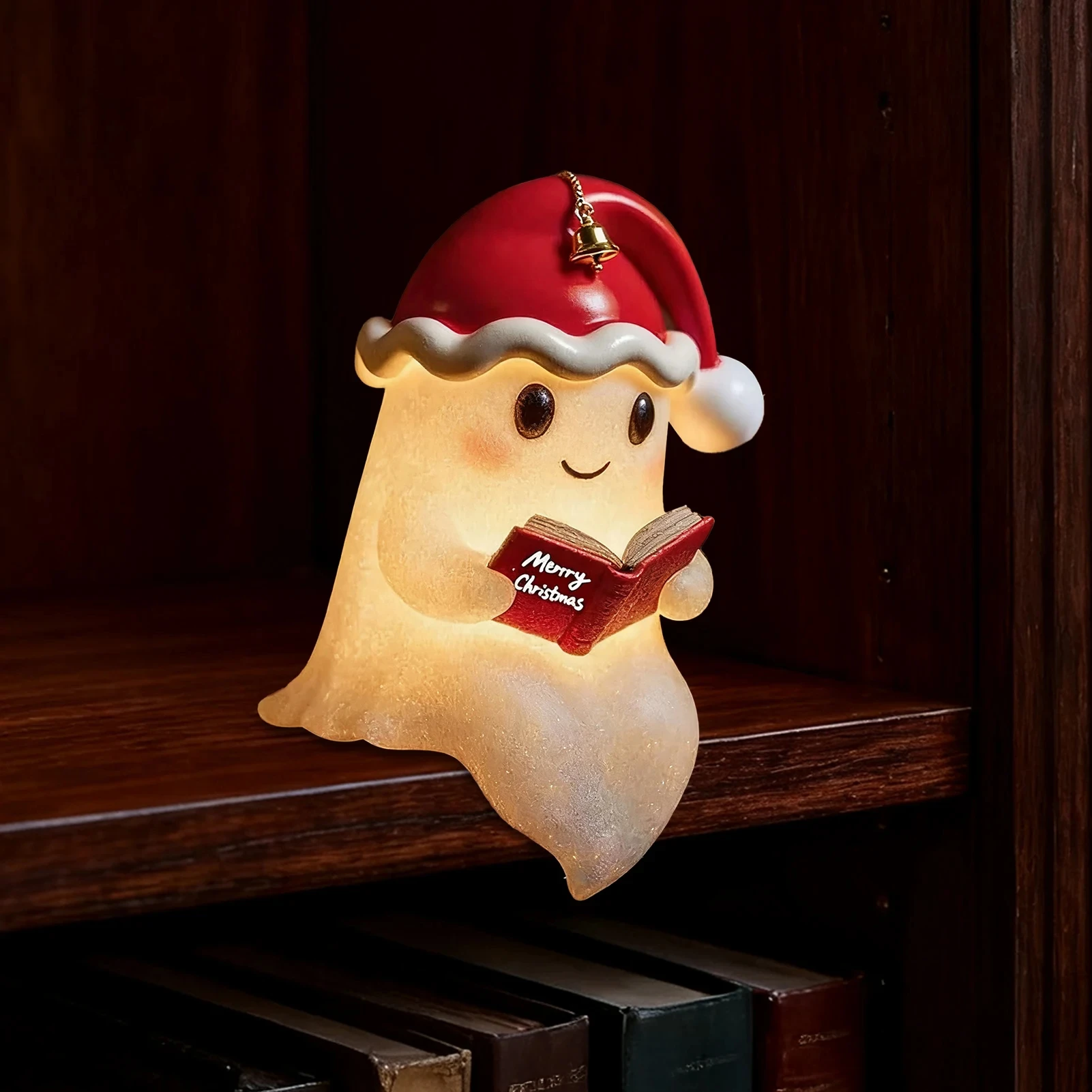 New Cute Ghost Reading Lamp Ghost Reading Book Lamp Halloween Decorative 3D LED Ghost Statue Night Light for Readers Living Room view 4