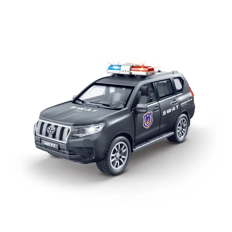 Modelle im Maßstab 1:32, Spielzeug, Polizeiautos, Legierung, Tür geöffnet, Miniaturfahrzeuge, zurückziehbares Auto, Spielzeug, Geschenke zum Kindertag