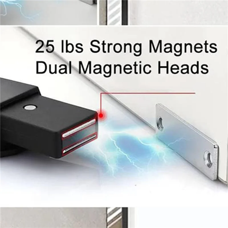 Confezione da 6 chiusure e serratura per carichi pesanti per chiusure touch per porte e punta per tirare il cassetto con chiusura magnetica, nera