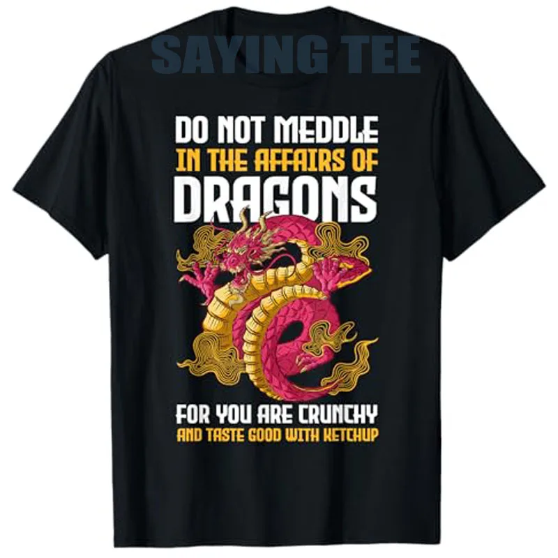 

Do Not Meddle in The Affairs of Dragons for You Are Crunchy T-Shirt Humor Funny Video Gamer Graphic Outfit Y2k Streetwear Outfit