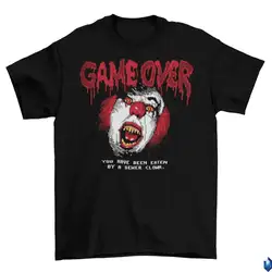 Game Over NES IT T-Shirt Unisex Funny Cotton Adult Pennywise Clown Stephen King Halloween 2022