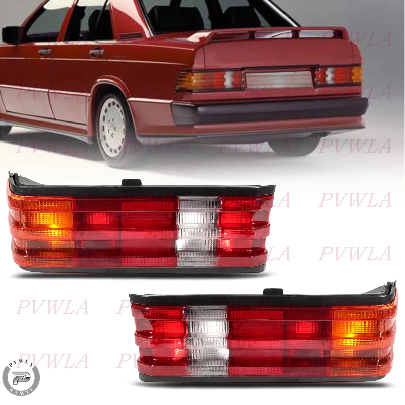 الذيل ضوء لا لمبات لبنز W201 190E 1982 1983 1984 1985 1986 1987 1988 1989 1990-1993 سيارة الخلفية مصباح مكبح عكس وقف الضوء #1