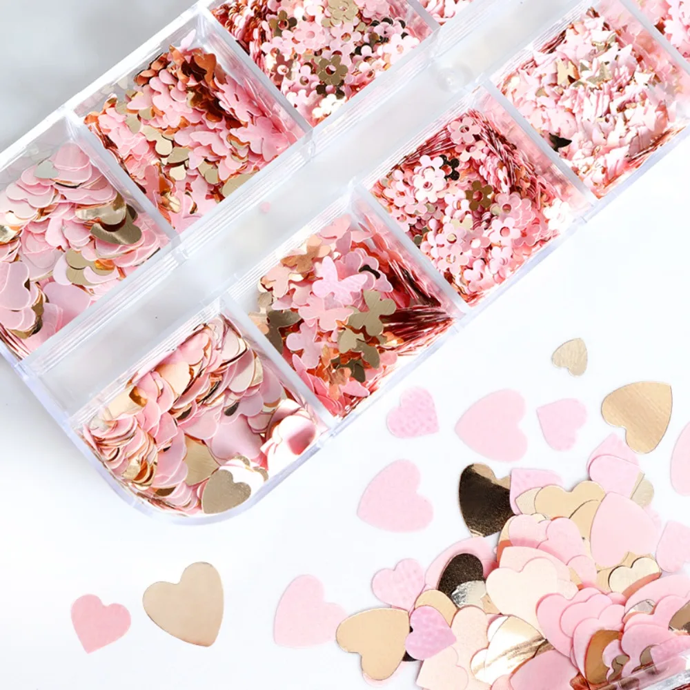 Metallic Pink Butterfly Heart Sequins Resin Art Decoration Moon Star Glitter for Epoxy Molds Filling DIY Jewelry Making Supplies