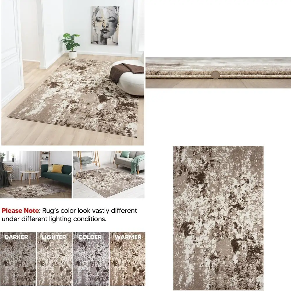 

Abstract Area Rugs 4x6 for Kitchen, Living Room, Bedroom, Dining Room, Entryway - Non-Shedding, Durable Design