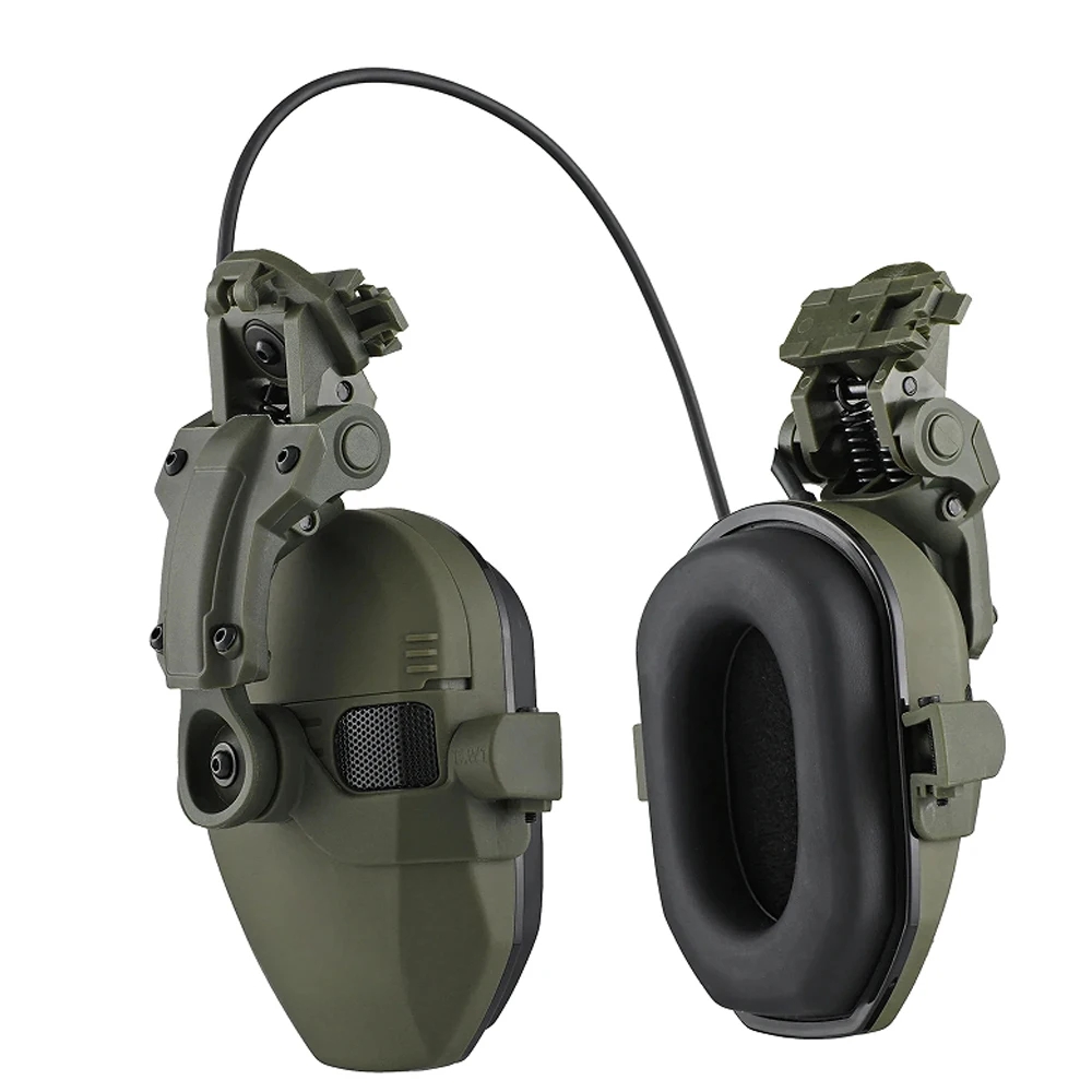 Military tactical headphones helmet wearing headphones ARC rail version shooting noise reduction protection hearing NRR22dB