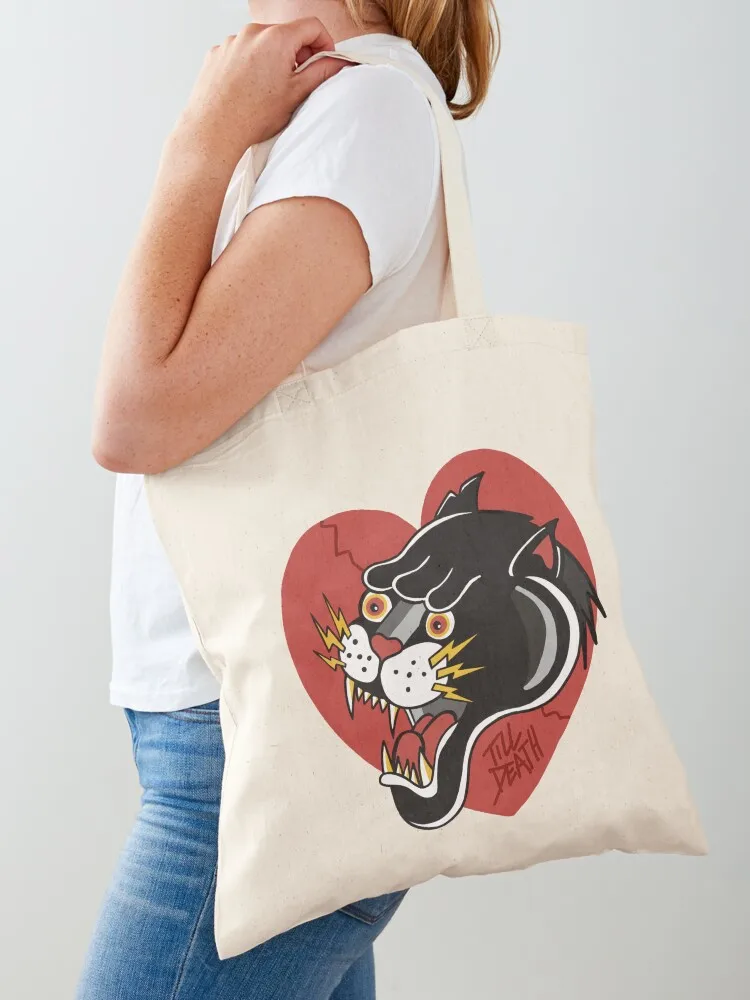 Old school panther Tote Bag custom bags reusable shopping bags large tote bag Gift bags Canvas Tote Bag