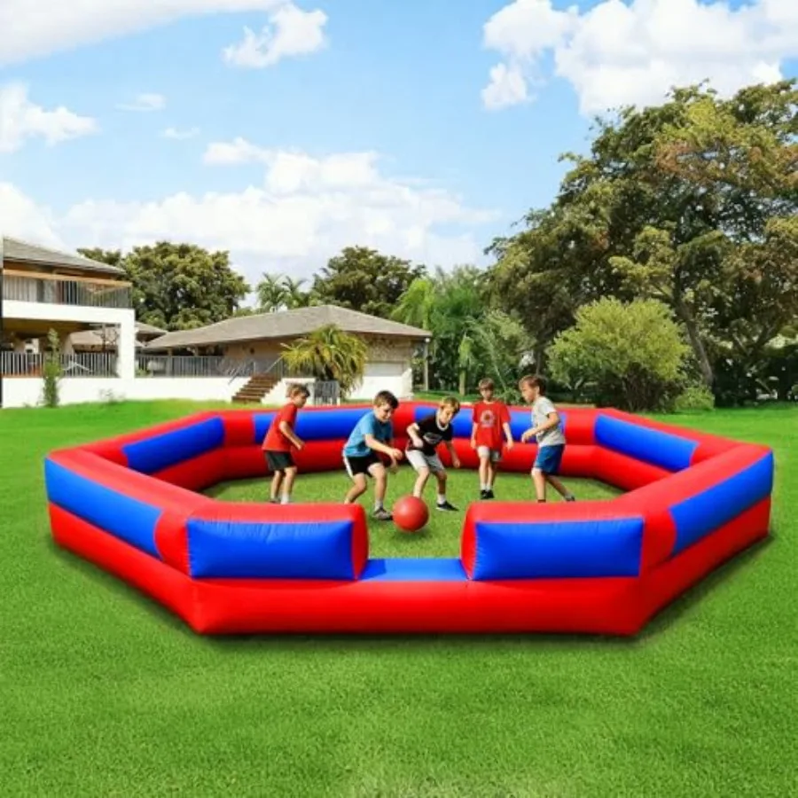 

Inflatable Gaga Ball Pit for indoor outdoor activities, PVC material, blue, 17 feet with built-in blower and portable design