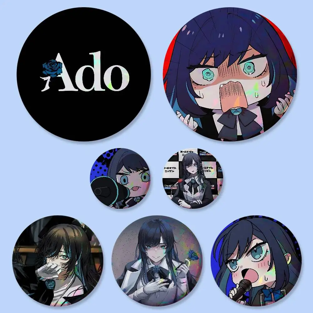 Singer Ado Badges Button Round Creative Pin Brooch Badge Bag Decor Accessories Fans Collect Friends Gifts