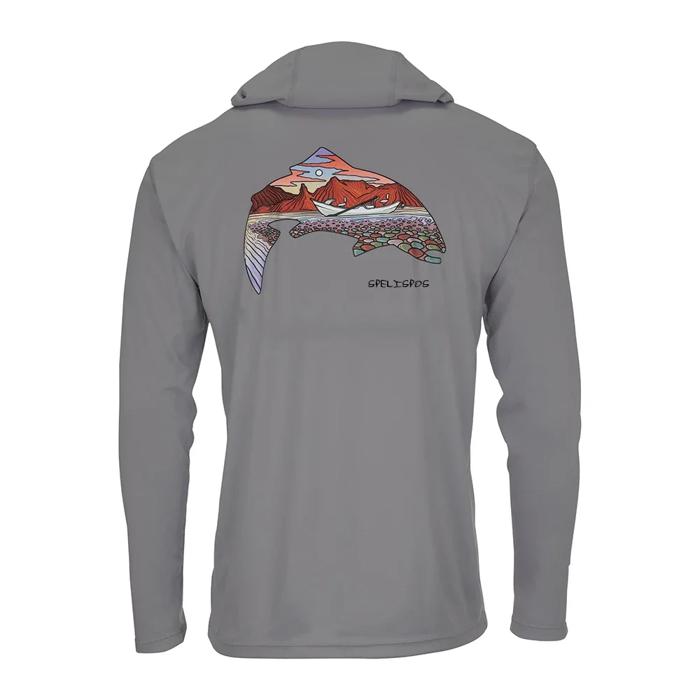 

Men's Fishing Hoodie Shirts Summer Long Sleeve Sun Protection Fishing Clothing Camisa De Pesca Performance Lightweight Jerseys