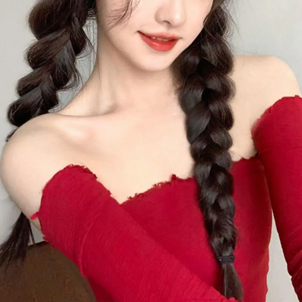 1 Pair Women Wig Easy to Wear Comfortable Natural Makeup Tool High Temperature Silk Fashion Cute Double Ponytails Wig for Home