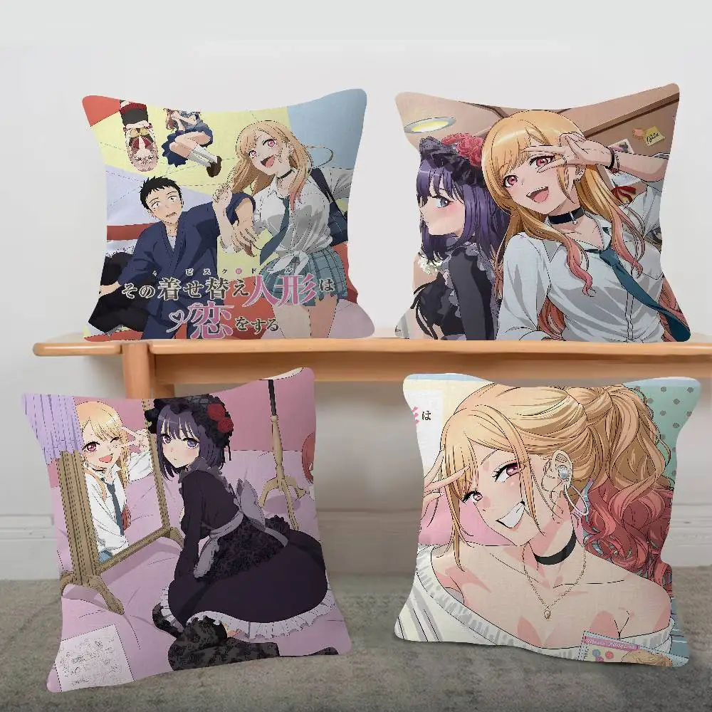 My D-Dress Up Darling Anime Cushion Office Cushion Pillowcase Car Cushion Cover45X45CM Lumbar Pillowcase Sofa Pillowcover