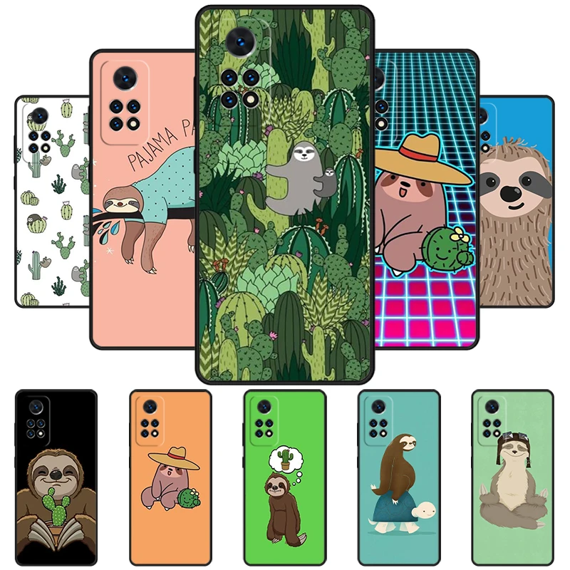 Cacti Sloths Phone Case For Redmi Note 11 EPro 11S 10 10T 9S Promax 8 Pro Xiaomi Mi 10 11 12X 12S Ultra Cover