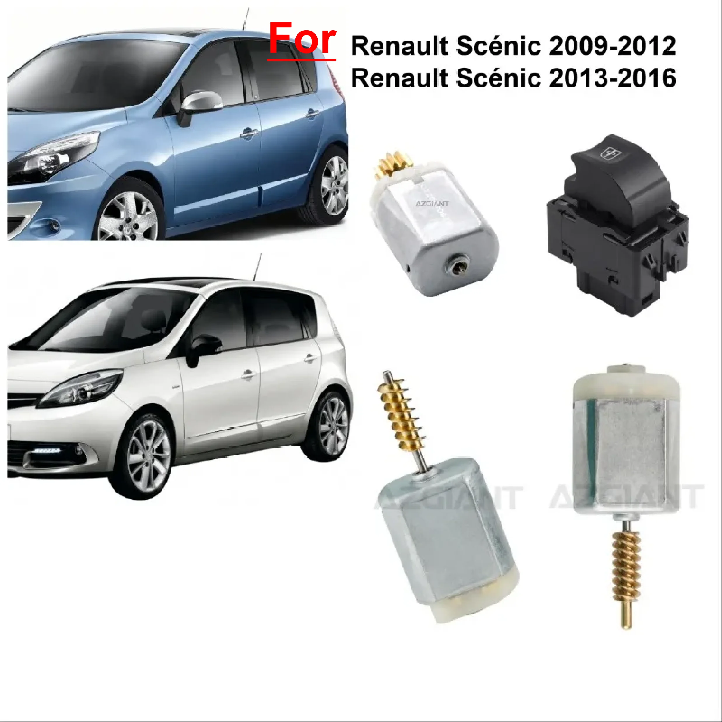 Car Parts for Renault Scénic Door Lock Motor Tailgate Fuel Tank Locking Window Switch Control Button 2009-2016