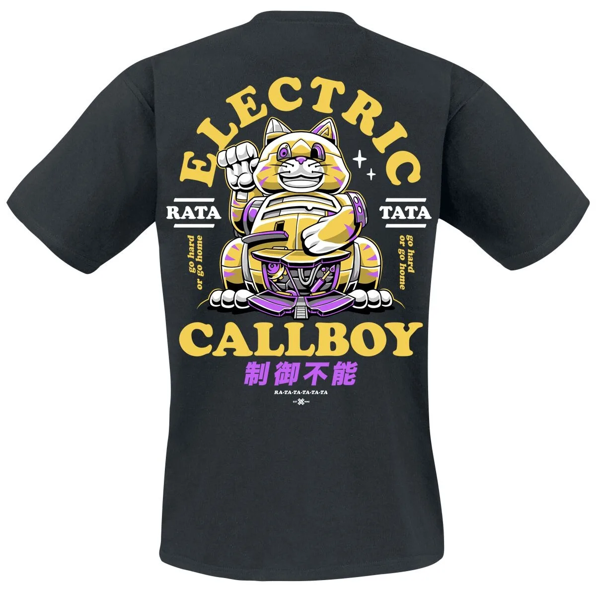 Electric Callboy Rata Tata Maneki-neko Print T-shirt Men Women Electronic Core Band Unisex Short Sleeve Tee
