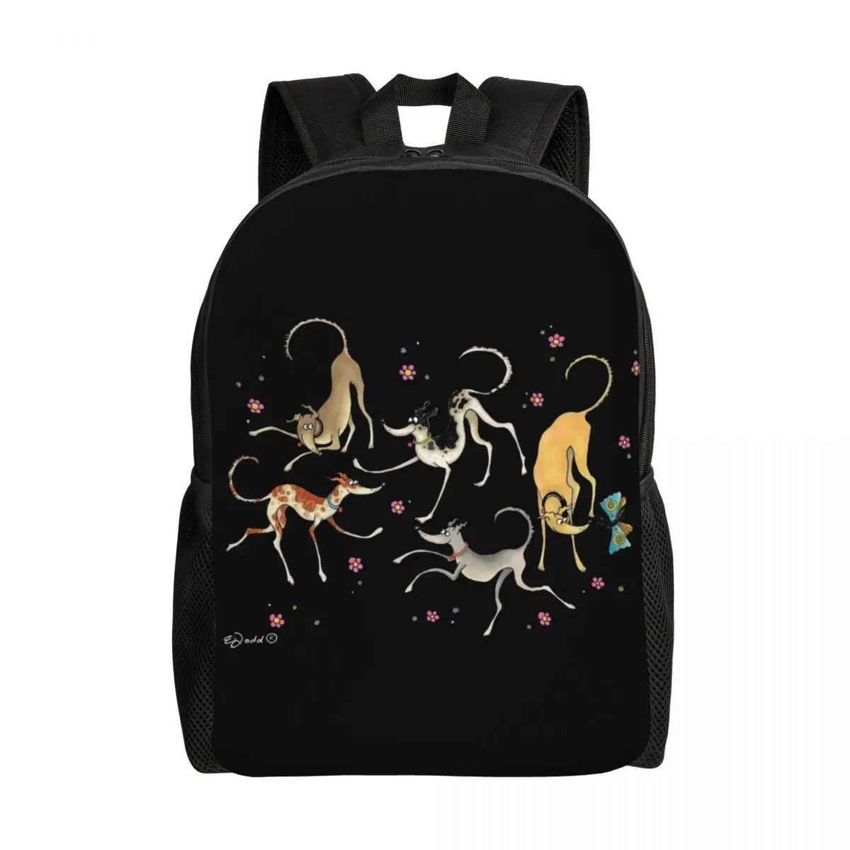 

Custom Garden Party Greyhounds Lurcher Backpacks Men Women Waterproof School College Whippet Sighthound Dog Bag Print Bookbag