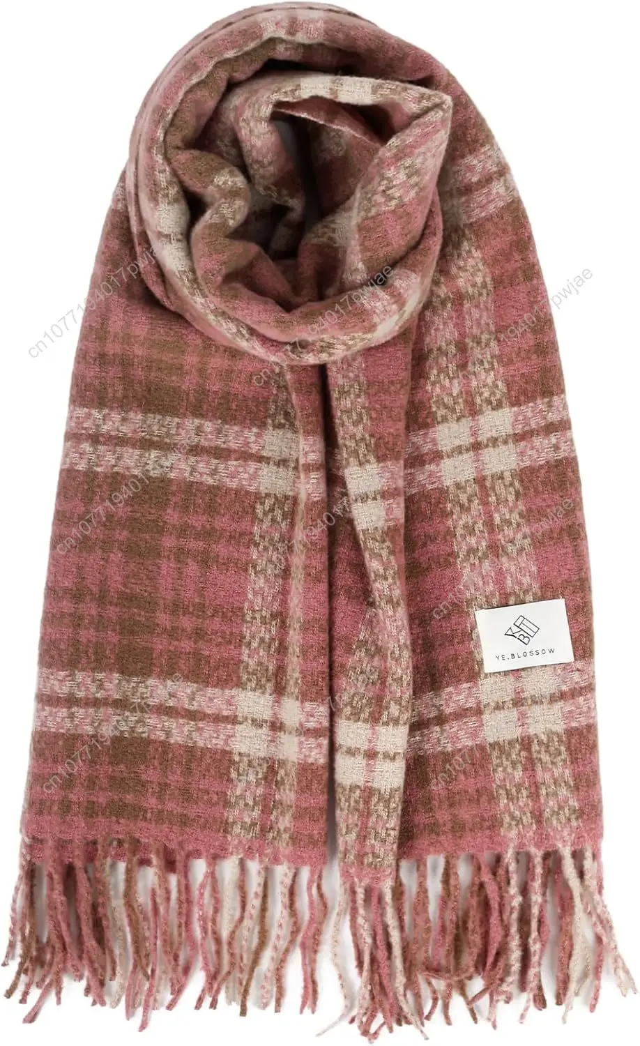 

Women's Winter Scarf Large Warm Shawl Classic Tassel Plaid Oversized Scarves Thick Wraps