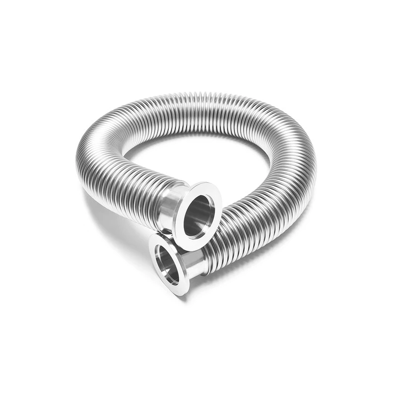 SS304 Stainless Steel KF50 High Vacuum Flexible Bellow Hose for Vacuum Furnace Connection Multiple Length Options Available